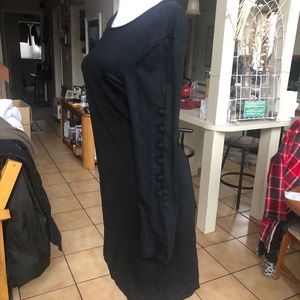 American Rag Black Dress With Button Sleeve Detail